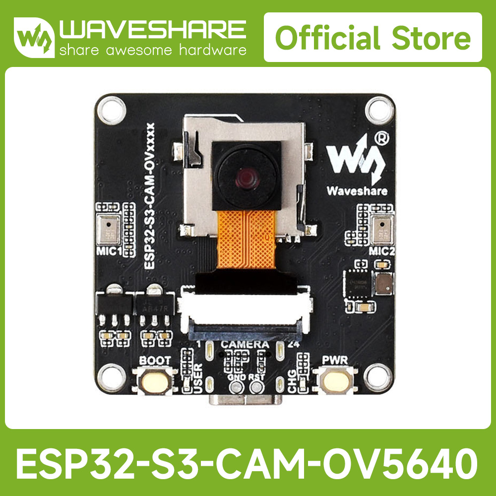 Lolin S3 - Waveshare ESP32-S3 AIoT カメラ開発ボード、統合オーディオ入出力モジュール搭載、外部ディスプレイ接続対応