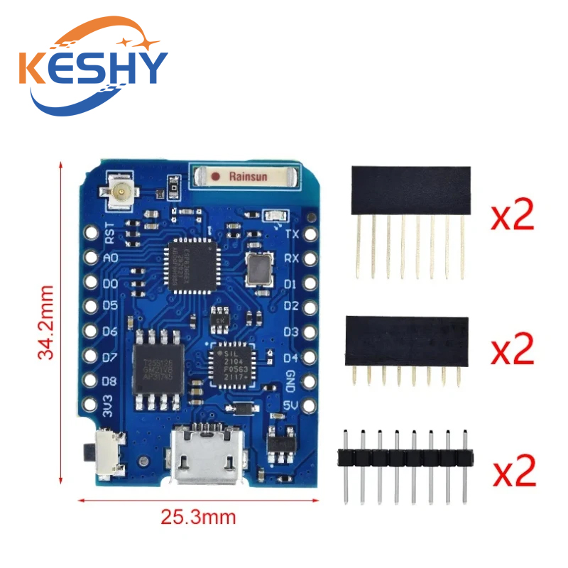 WEMOS D1 ミニプロ 16 メートルバイト外部アンテナ - D1 Mini Pro のレビューと価格